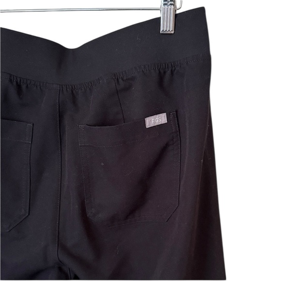 Figs Livingston Black Basic Scrub Straight Leg Pants Drawstring Waist Sz L - Picture 6 of 10